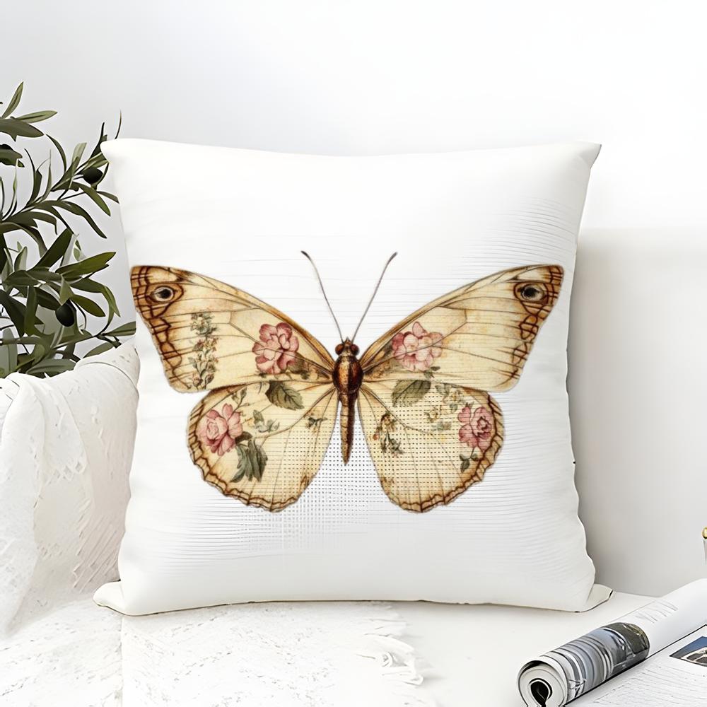 Naturally Beautiful and Elegant Butterflies Pillow Case Linen Pillow Case Sofa Home Decor Cushion Cover Cushion Cove