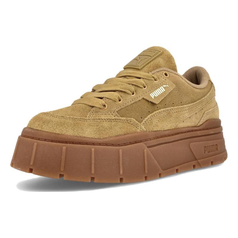 Puma Damen Mayze Stack Wildleder Low-Top Plateau-Sneaker Braun 383983-03