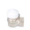 Thermostatic Valve V-exakt II DN15 Nickel-plated, White Cap, Angle-corner D