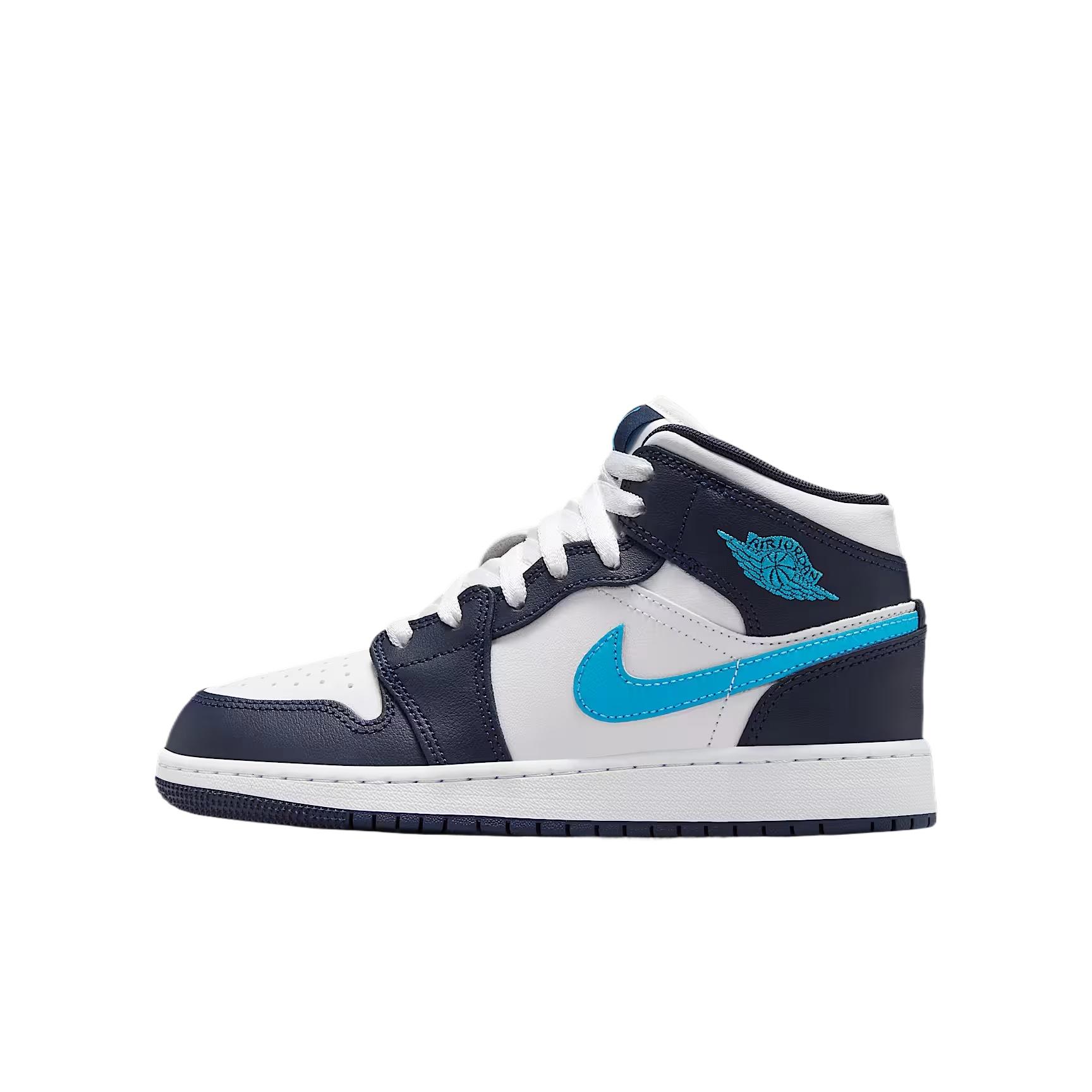 (GS) Air Jordan 1 Mid Obsidian White Kids DQ8423-404 EU 35.5