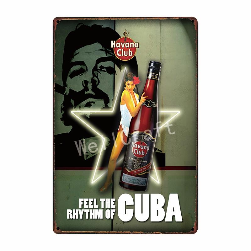 [ WellCraft ] HAVANA CLUB Cartello in Latta Pub Musicale bar Pittura Retrò FG-239