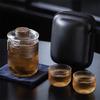 Portable Travel Glass Teaware Sets Outdoor Heat-resistant Glass Glass Teapot Tea Cup Set Brewing Puer Kung Fu Tea Set