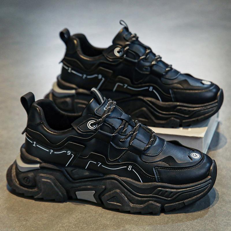 

Men s Shoes 2026 Trend Casual Dad Height Increasing Teenage Running Pure White Sports 40 чёрный