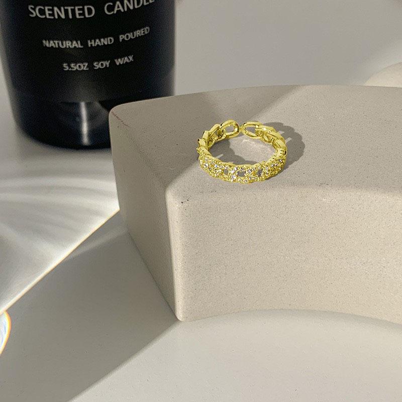 Full Diamond Ring Light Luxury Niche Feeling Index Finger Ring Women'S Fashion Personality Temperament Hand Jewelry