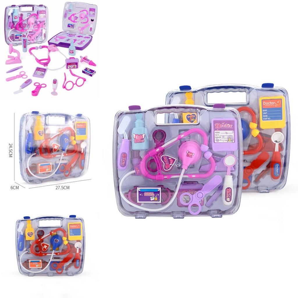Premium Kids Medical Toy Role Hard Case 15pcs Set Features Realistic Sound And Light Effects