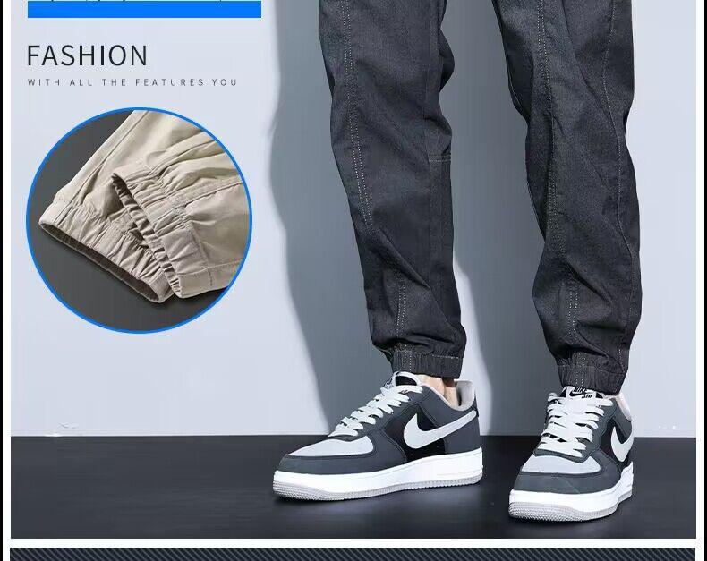 Men's Summer Lightweight Harem Cargo Pants - Loose, Trendy, Versatile Cuffed Casual Sportswear.