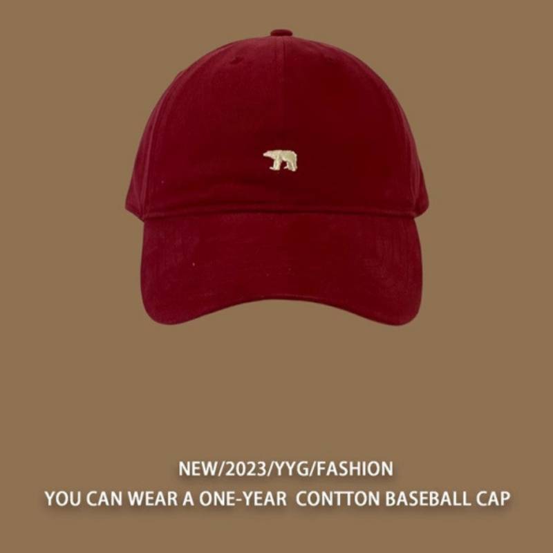 Arctic Bear Embroidered Cotton Baseball Cap With Adjustable Fit For Casual Wear