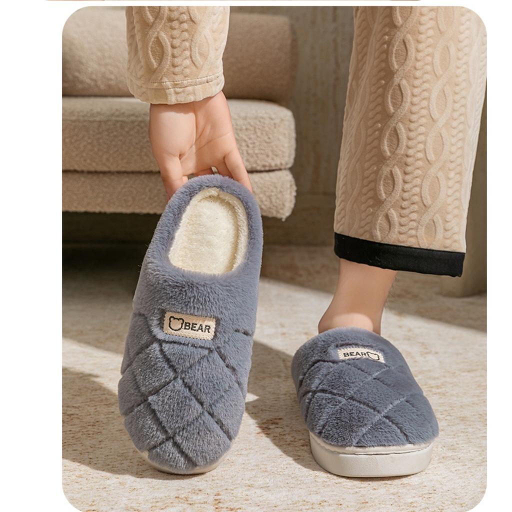 Home Shoes, Thick Soled Slippers, Plush, Cotton Slippers, Warm Shoes, Plush, Couple Slippers
