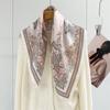 Silk satin medium square scarf mulberry silk retro paisley printed silk scarf premium commuter decorative scarf shawl