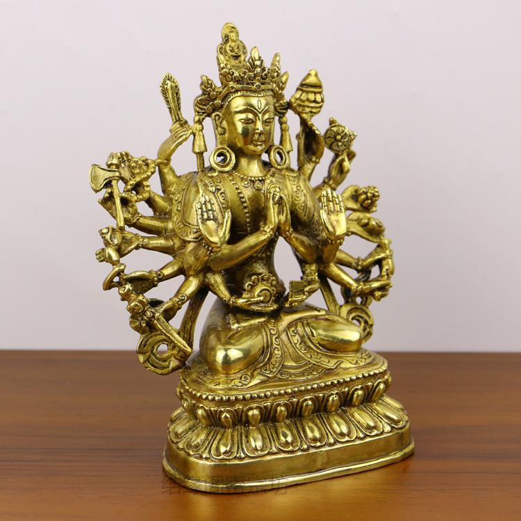 Feng Shui Kupfer Bodhisattva Buddha Statue Dekoration Tibetisch Tantra Nepalesische Buddha Statue