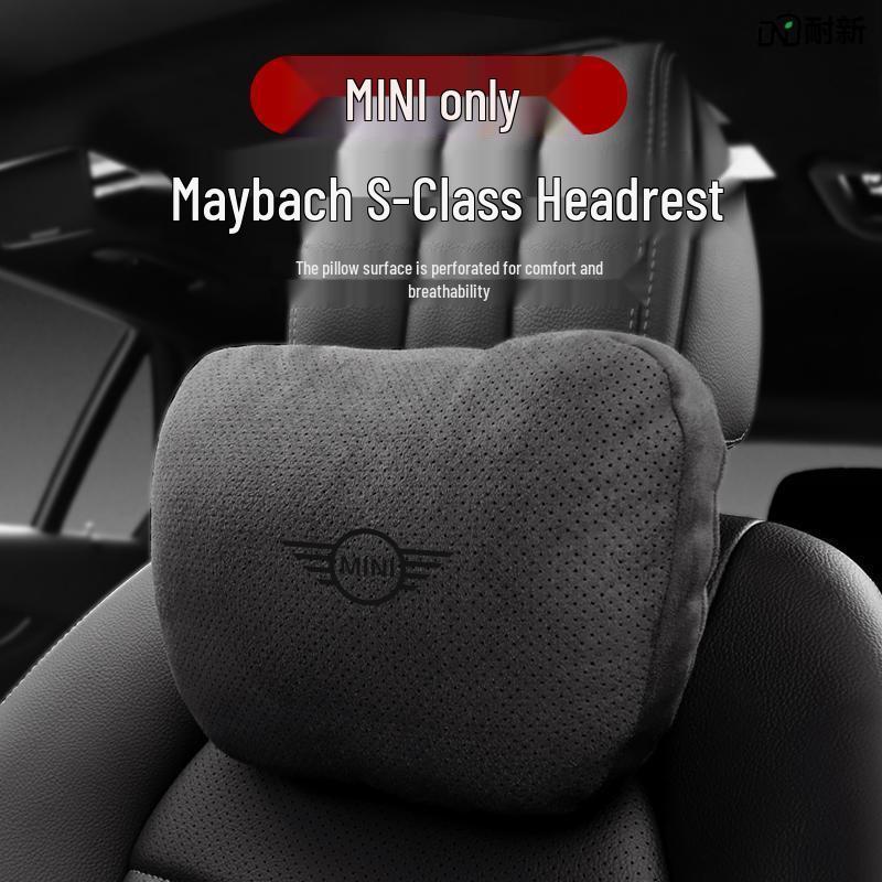 Supporto per la testa e lombare per auto BMW Mini: Cuscino in Camoscio per la Protezione di Collo e Schiena