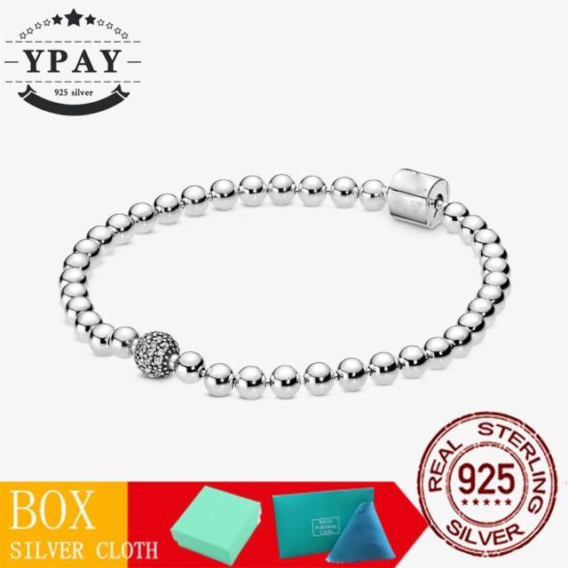 100 %Original Sterling Color Fashionable Jewelry Snake Chain Wrist Bracelet Women Shining Crown O Fit Charm Beads Clips Trendy Present