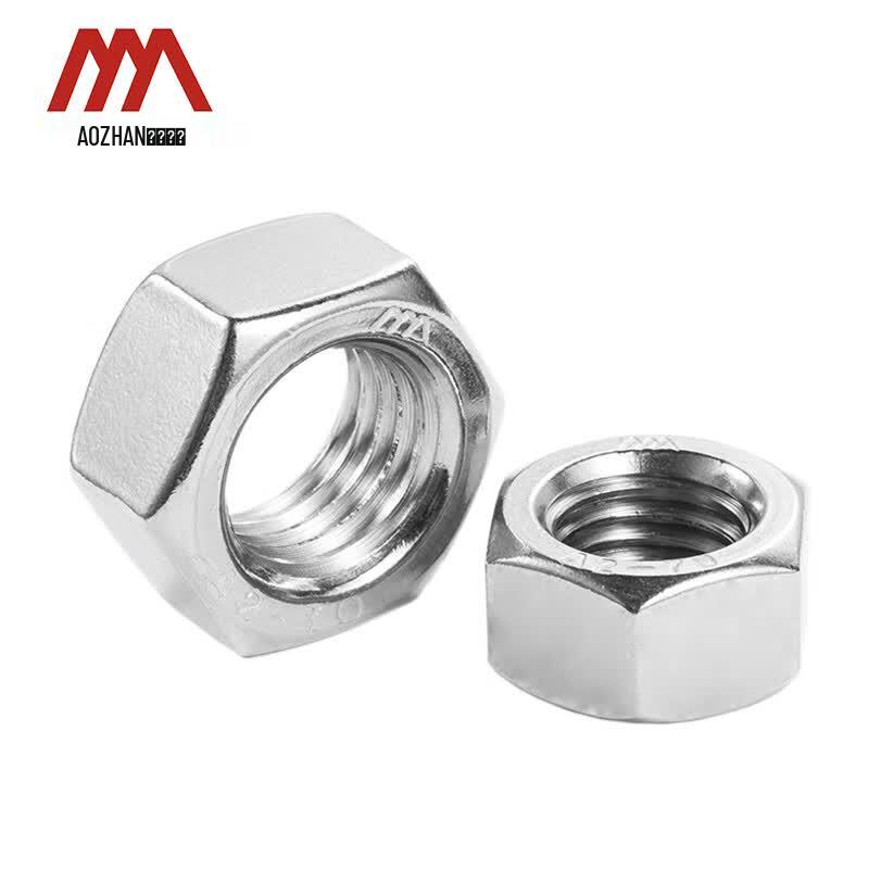 AOZHAN 304 Stainless Steel A2-70 DIN934 Hex Nuts