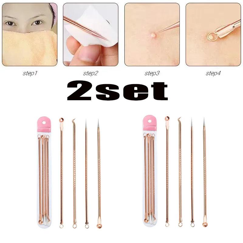 4pc/set Acne Blemish Remover Blackhead Extractor Ultra-fine Beauty Face Pore Cleaner Needles Set Acne Needle Facial Cleaner Skin