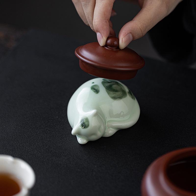 Creative Cute Cat Ornaments Ceramic Animal Crafts Home Living Room Tea Room Desktop Set Decoration Furnishings Home Decor