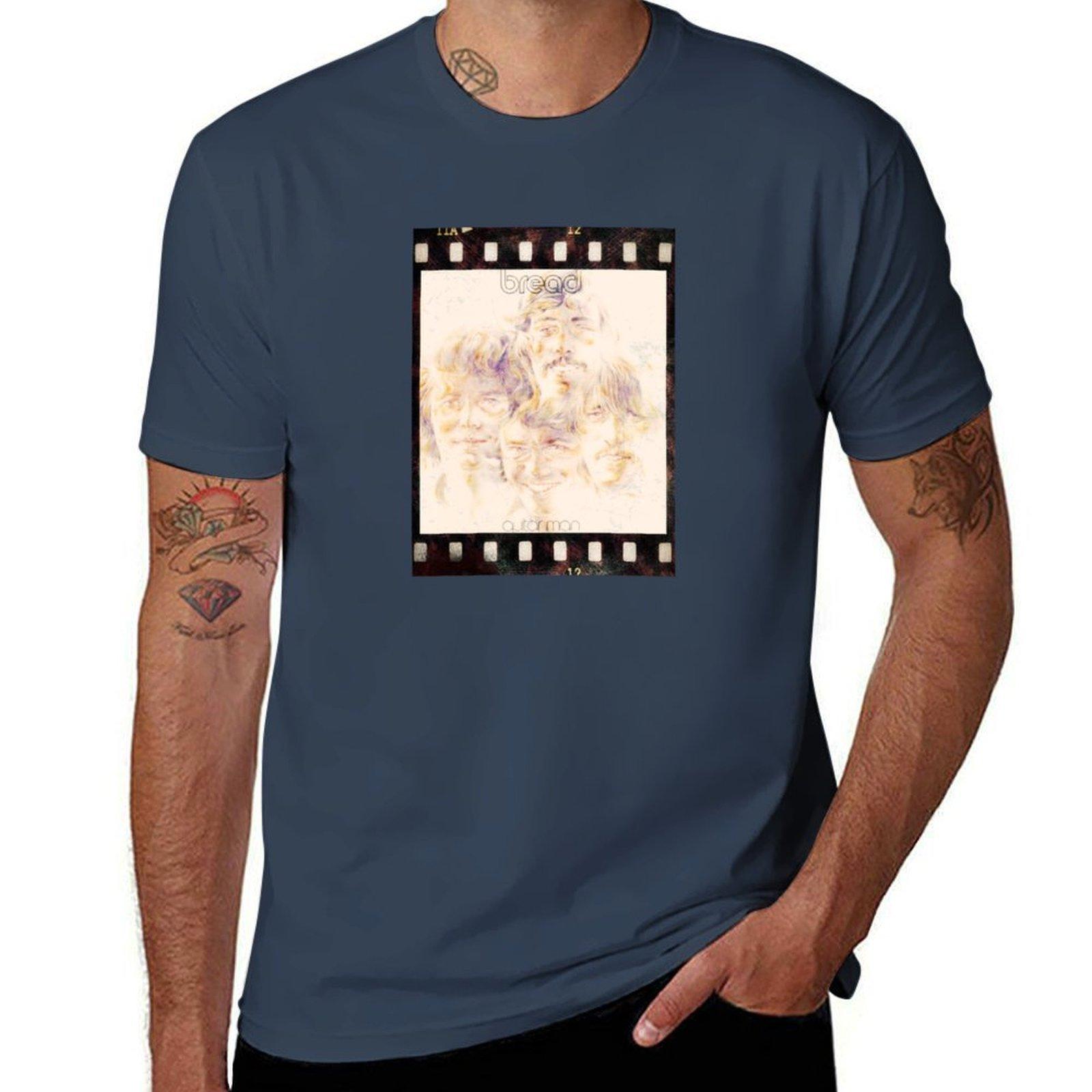 GUITAR Unisex Bread aged newsreel style TShirt Basic Plain Short Sleeve Crew Neck Tee S