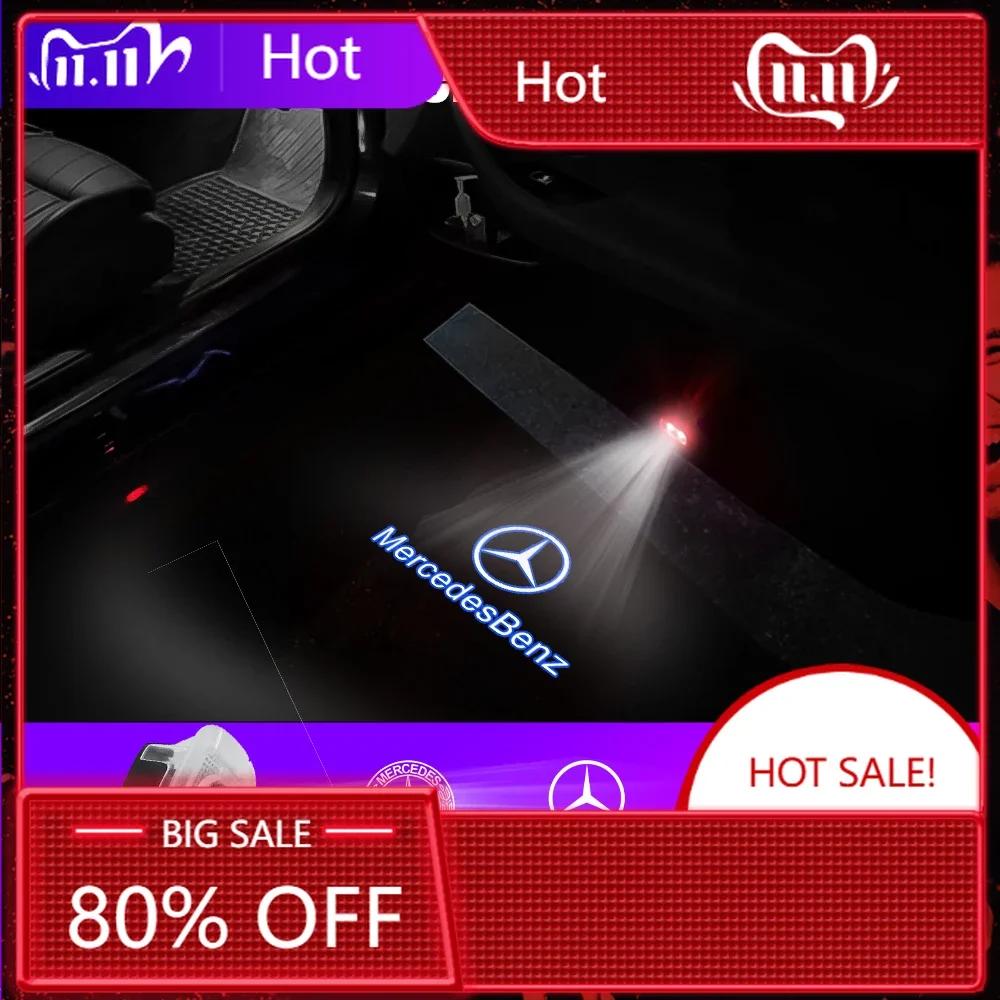 Car Sticker New 2025 For Mercedes Benz 2pcs HD Led Welcome Light Car Door Projector Lamps For Mercedes Benz AMG S-Class W221 200