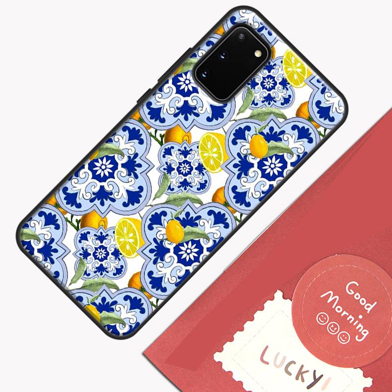 Mediterranean Lemon Phone Case For Samsung Galaxy S25 S26 Ultra S20 S21 S22 S23 S24 Plus S9 S10 S25 FE Cover Shell