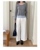 Vison Women's High Waist White Wide-Leg Pants - Spring 2026 Korean Style