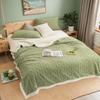 Jacquard Flannel Wool Nap Sofa Blanket Warm Breathable Sofa Blanket for Office Home Travel Soft Warm Blanket with Heat Retention