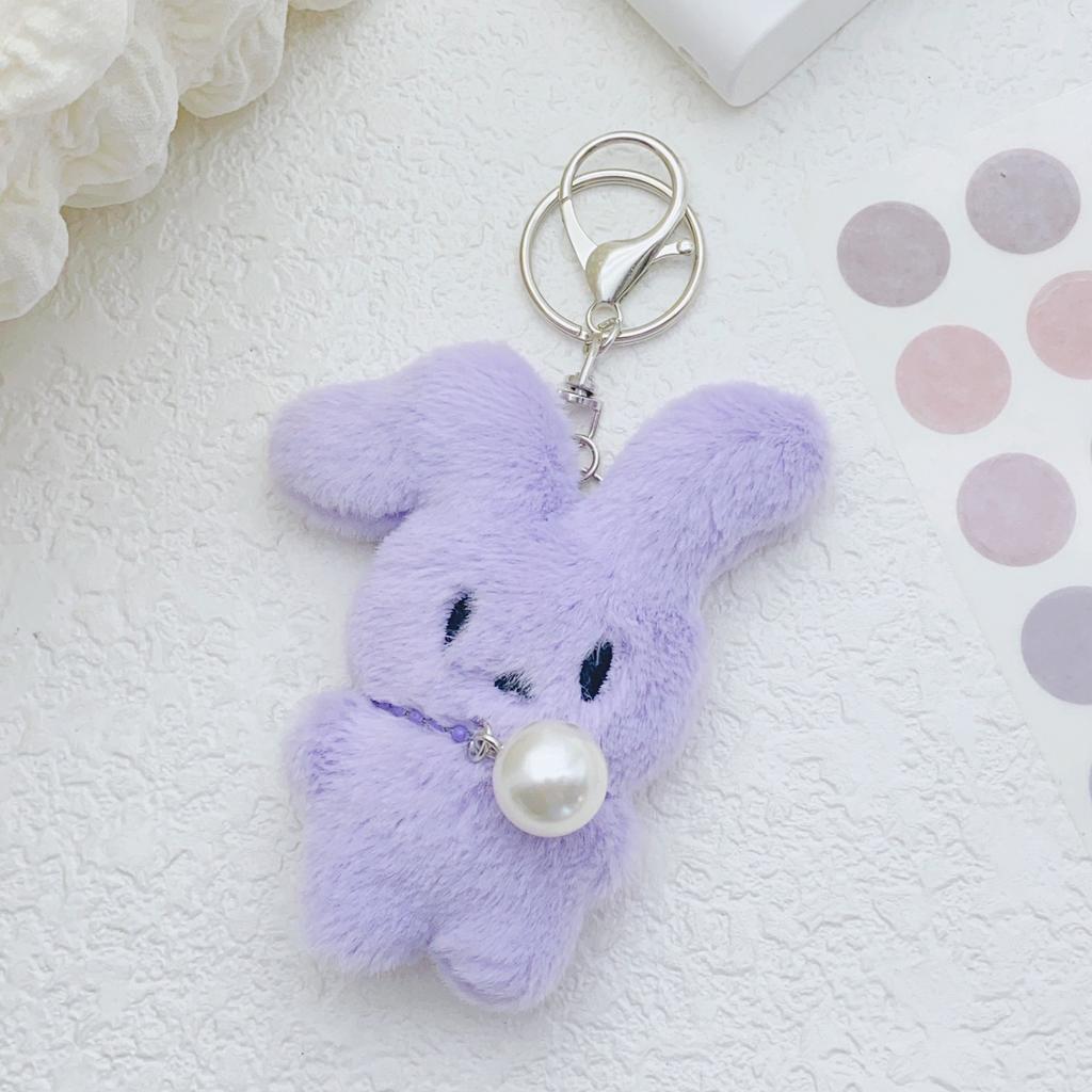 Lovely Cartoon Rabbits Bear Keychain Decors Bag Ornament Stylish Key Adornment Key Holder Suitable for Everyday Use