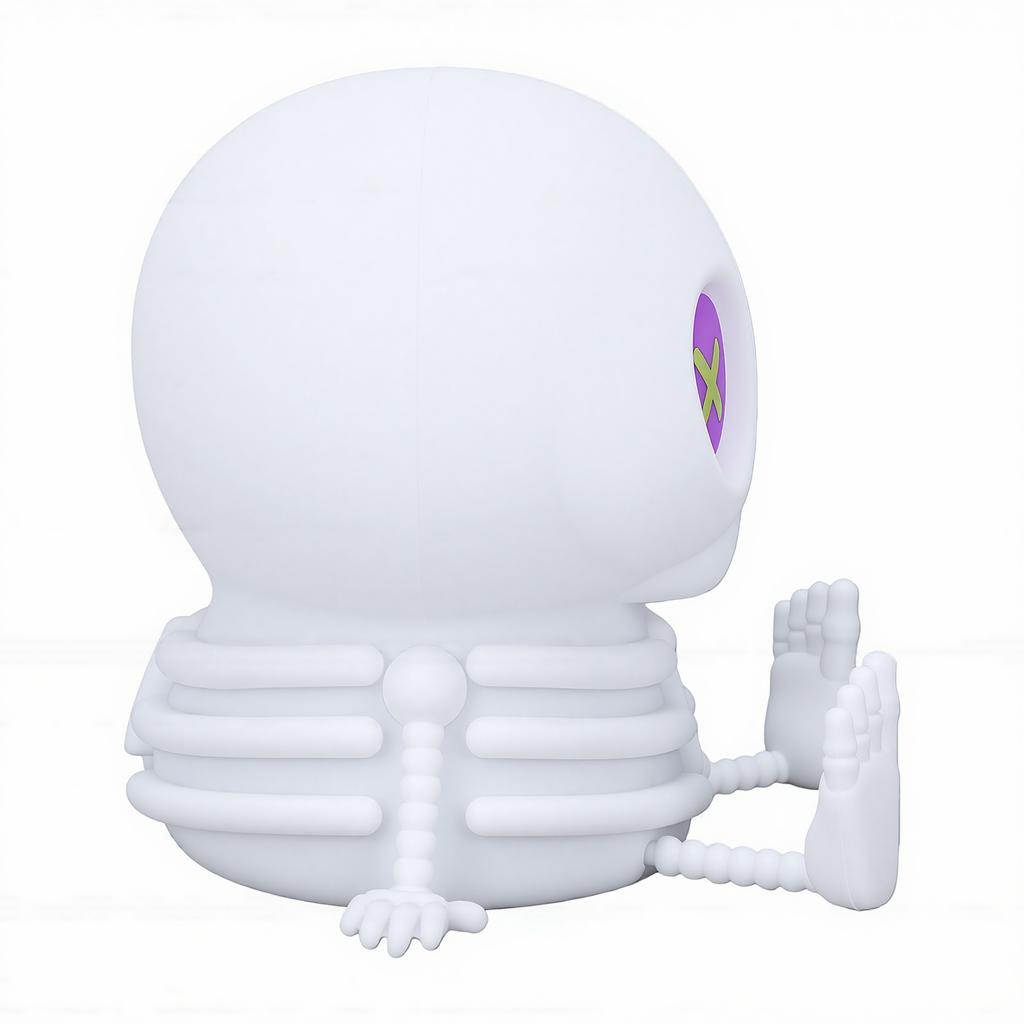 Skull Night Light USB Charging Adjustable RGB Skeleton Shape Tap Control Nursery Night Light for Bedroom