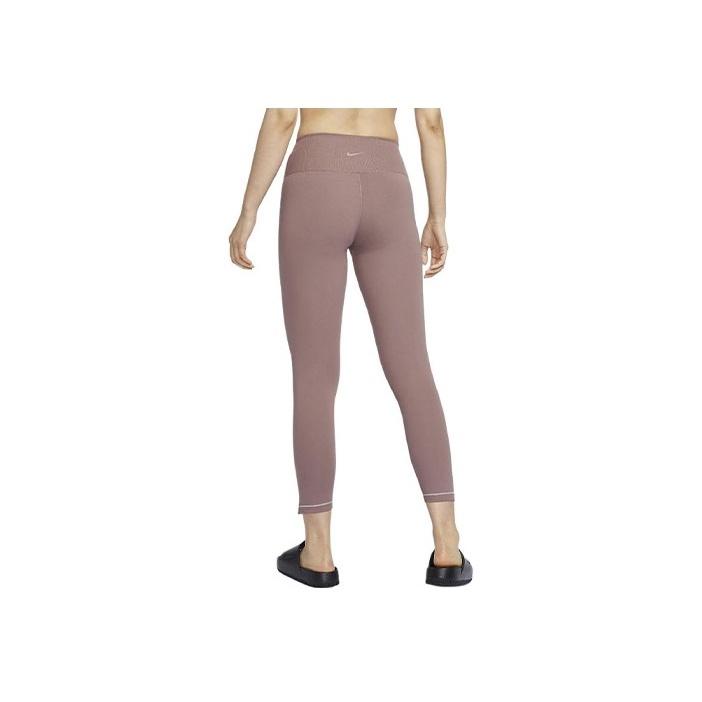 Nike One Rib Solid Color Simple Quick-Dry High-Waisted Nine-Point Tight Sports Leggings Women leggings Smoke-Gray Purple Red FN4972-208