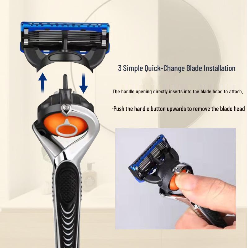 Durable Blue 5-Layer Rotating Razor: Waterproof, Scratch-Resistant, Sharp, Portable
