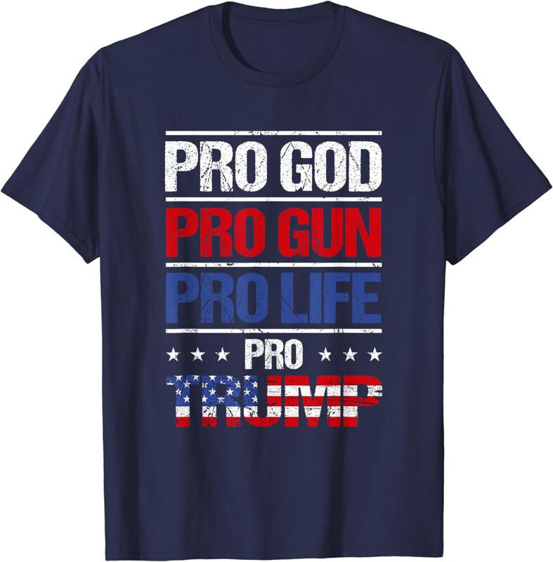 Pro God Pro Gun Pro Life Pro Trump Elections 2024 Unisex T-Shirt S разноцветный