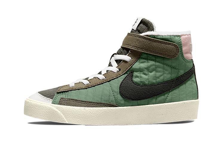 

Nike Blazer 77 Fabric Recyclable Material Slip Resistant Abrasion Resistant Mid top Skateboard Shoes Green Brown DO5217-331 35