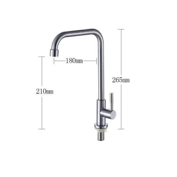 Schwenkbare Küchenarmatur aus Edelstahl, Heiß/Kalt, Universeller Schwanenhals für Spüle & Waschbecken gray