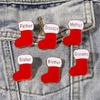 Family Brooch Lapel Pin Christmas Sock New Year for Parties and Weddings