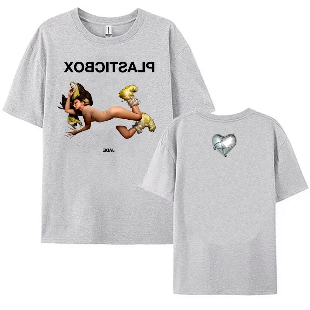 Jade Plastic Box T-shirt Cotton Short Sleeve Fashion Female Tshirts Singer Graphic Printing Clothing Unisex Streetwear Women Tee
