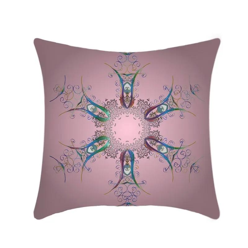 Office Sofa Cushion Cover Mandala Array Printed Luxury Home Decor Cushion Cover