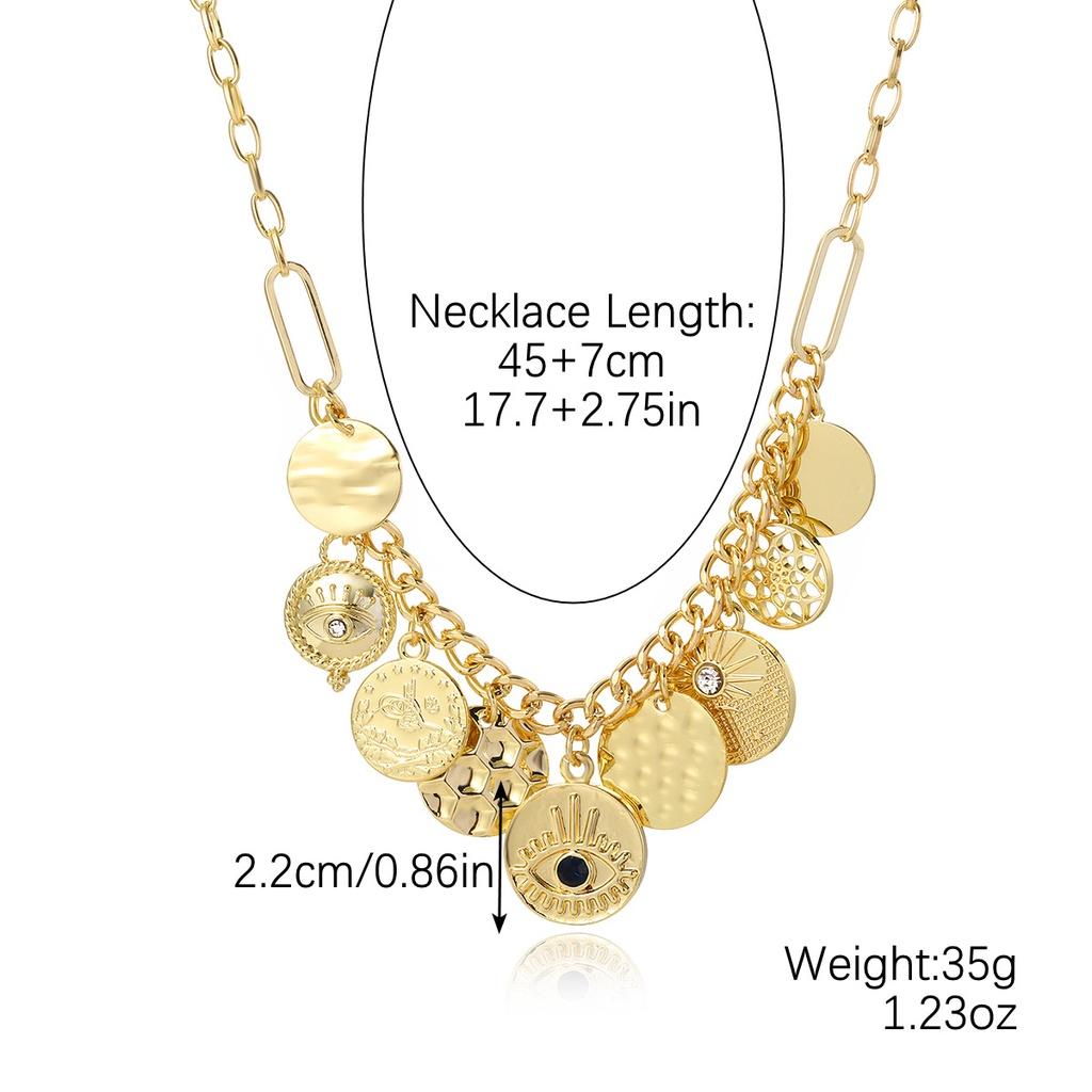 Popular European And American Devil Eye Pendant Necklace With Multiple Layers Stunning Alloy Material