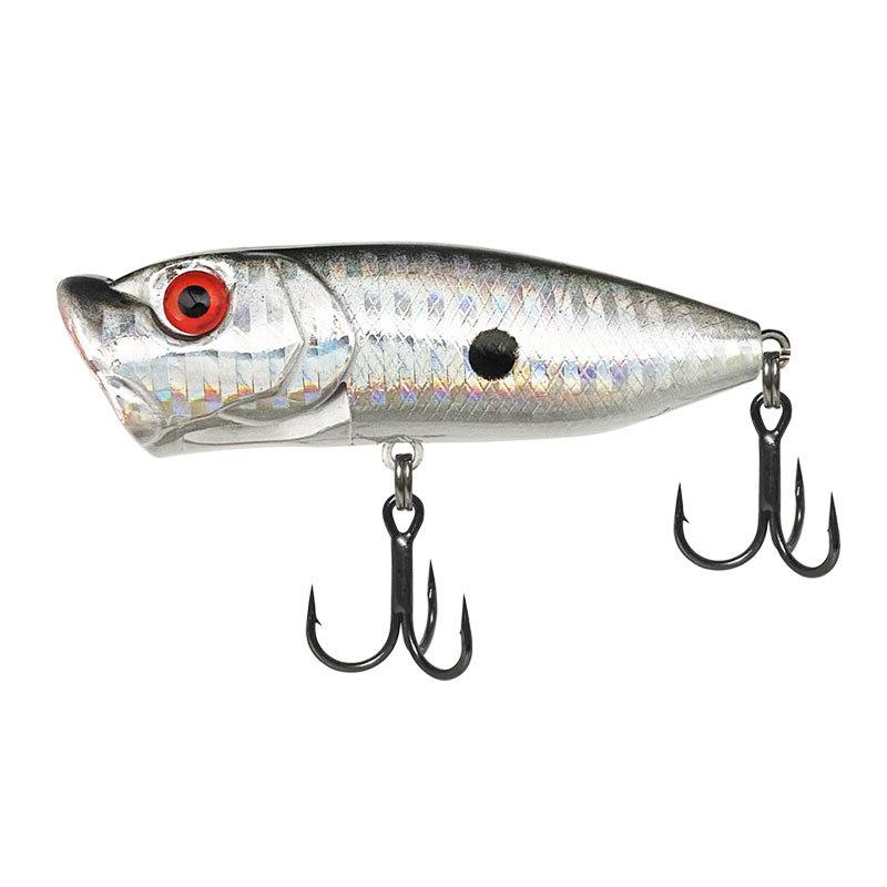 7cm Fishing Lure Hard Bait Popper with Treble Hooks Durable ABS Body Floating Surface Lure for Freshwater and Saltwater Fishing