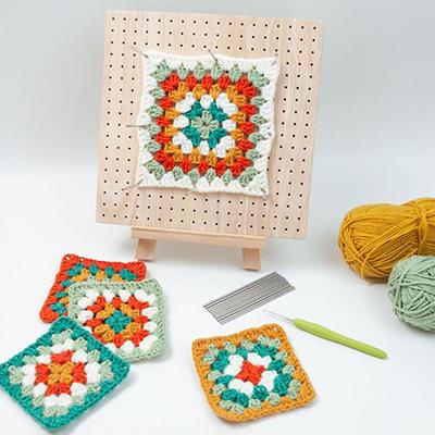 Wooden Crochet Blocking Board Knitting Blocking Mat with Rod Pins for Knitting Crochet
