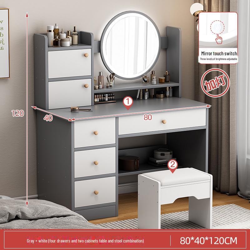 Modern Large Capacity Makeup Vanity with Storage for Bedroom