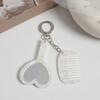 Heart Shaped Mirror Compact Grooming Set Mini Fine Tooth Comb Bag Hanging Charm  Casual Occasions