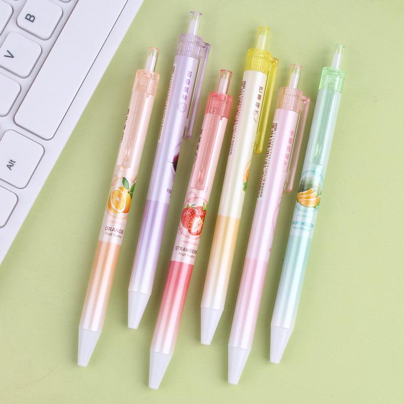

Fruit Scent Push-Button Neutral Pen 0.5mm - Quick-Drying Black Pen with Stylish Design 0.5mm
