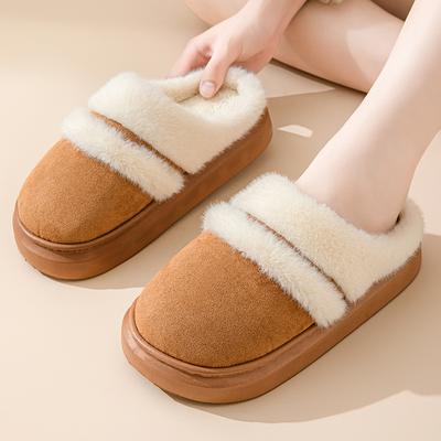 New Arrival Fashion Women Winter Warm Closed-toe Fluffy Slippers Cosy Non-slip Slides for Women Indoor Ladies' Mule Home Shoes