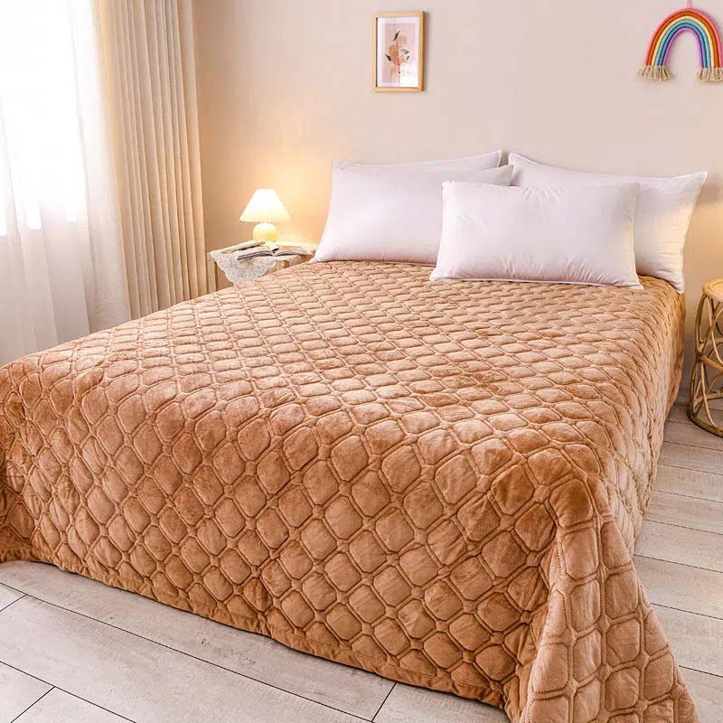Antypoślizgowy dwuwarstwowy koc flanelowy Koralowe aksamitne prześcieradło Termiczna pościel do domu Zwykły Prosty styl casual Jednoczęściowy koc Jesień i zima