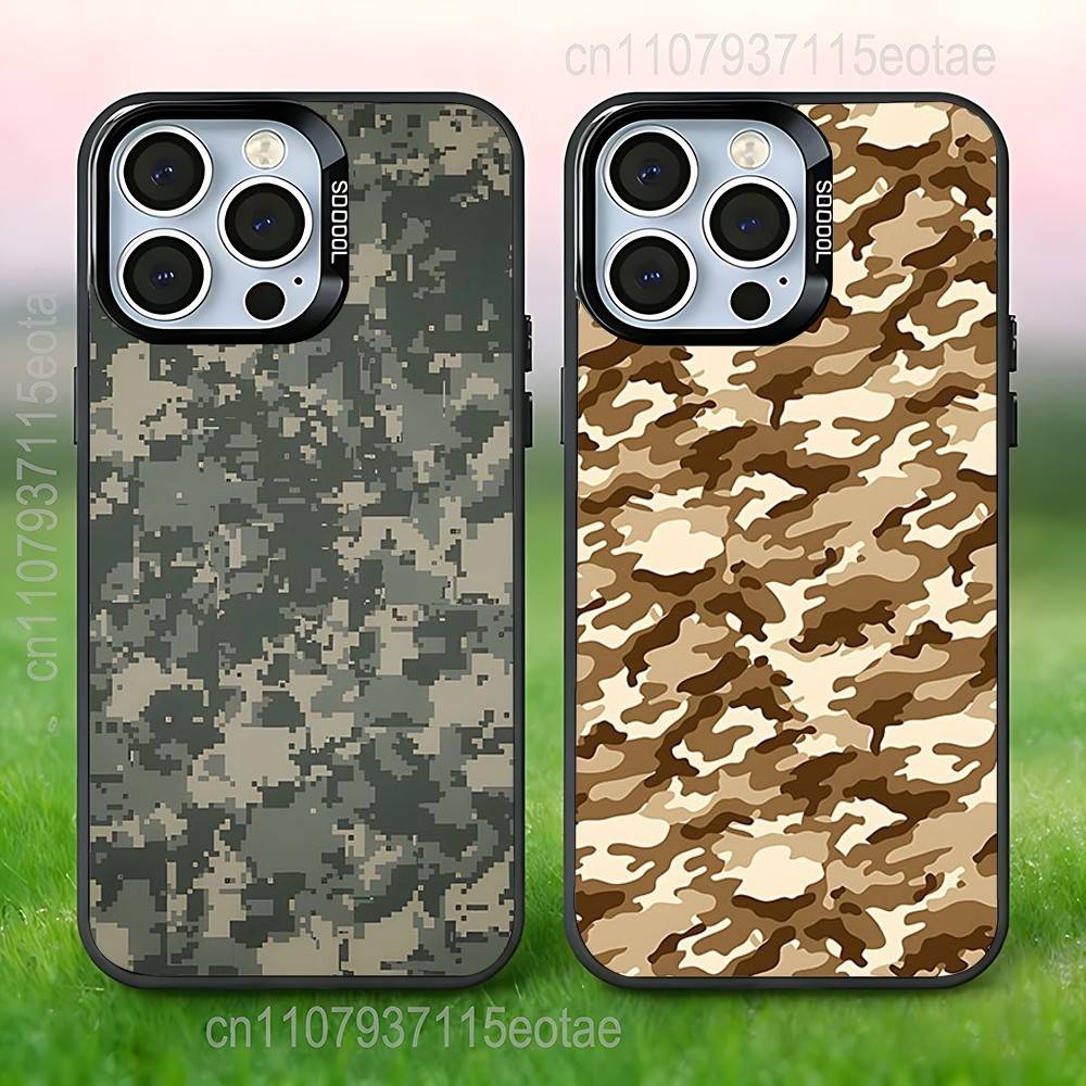 Camouflage Camo Military Cool Black Phone Case Compatible with iPhone 17 16 15 14 13 12 11, Pro, Max, Plus, E, Air, Mini