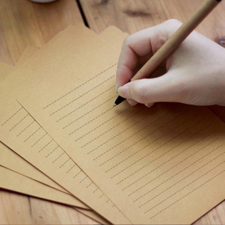 Set artistic retro plic și hârtie de scris din hârtie kraft