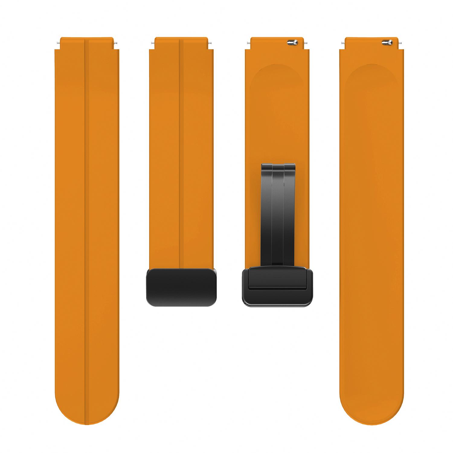

For Garmin Forerunner 265S/255S/Venu 2S Watch Band 18mm Silicone Strap with Magnetic Folding Black Buckle Light Grey