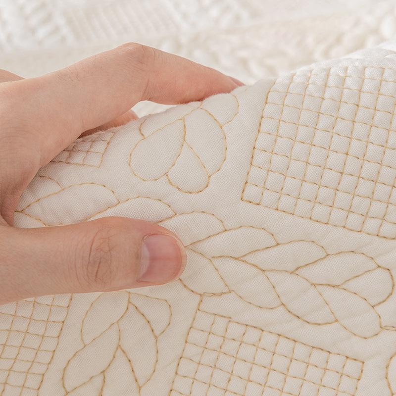 Double-Sided Pure Cotton Cotton Washed Cotton Leather Sofa Pad Fabric Embroidery Non-Slip Cover Cushion Full Cover Cloth Universal In All Seasons