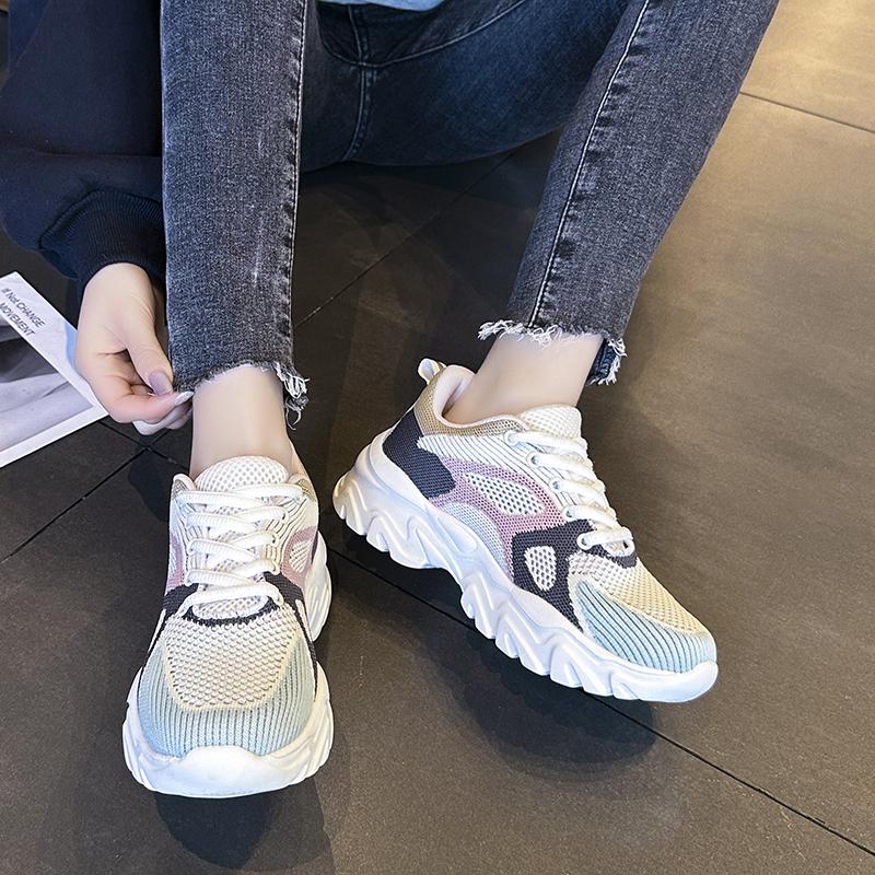 TUINANLE Damesko Mesh Pustende Unisex-plattformsneakers Blandede farger Uformelle menn tennissko