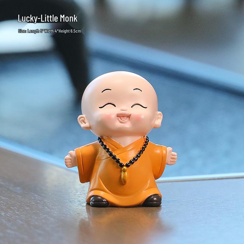 Handmade Cute Little Monk Resin Ornaments for Desktop Decoration
