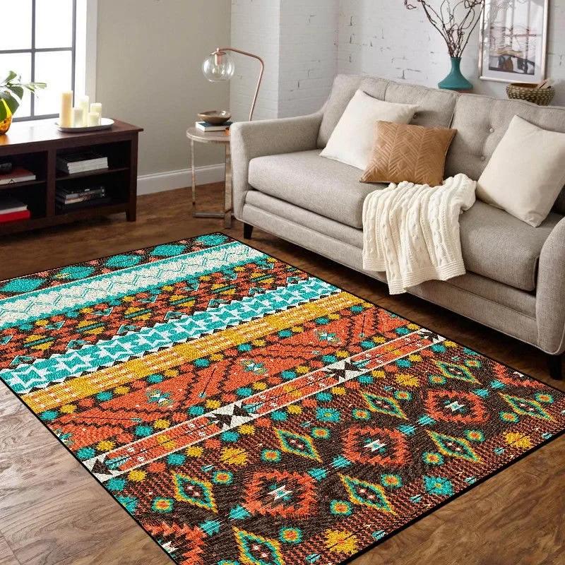 Vintage Style Morocco Luxury Living Room Carpet Ethnic Red Large Decoration Room Rug for Bedroom Soft Fluffy Lounge Floor Mat