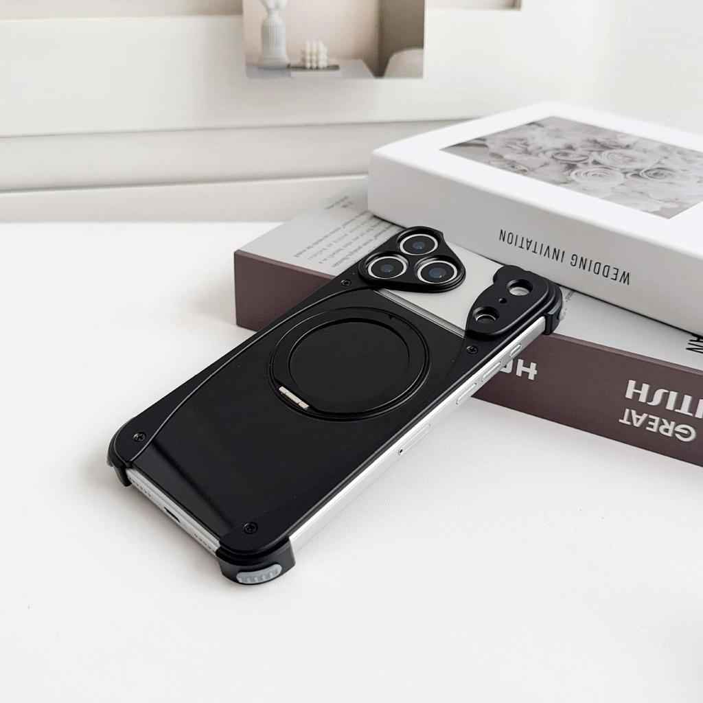 iPhone 17 Pro Max Rotating Bracket Case, Original Color, 16 Magnets, Metal Protection